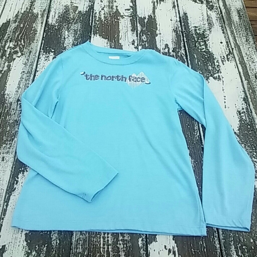 North Face blue long sleeve tee
